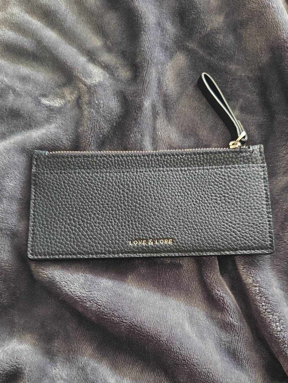 Love & Lore Black Faux Leather Wristlet Wallet